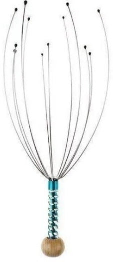 Casey 12 Fingers Head And Scalp Hand Held Manual Massager - Blue