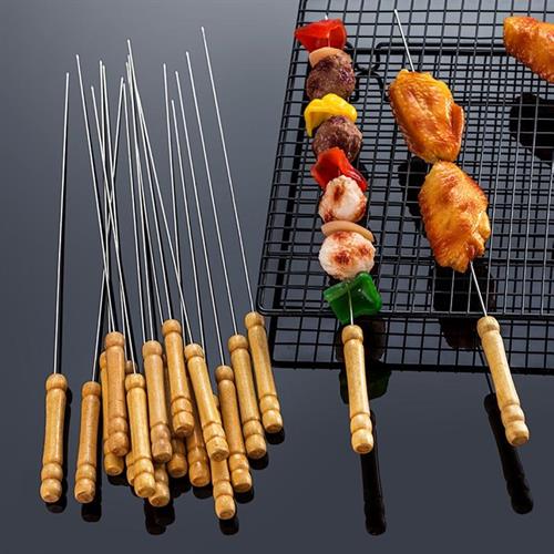 Casey 12-Piece Stainless Steel BBQ Kebab Skewers – 30cm Length