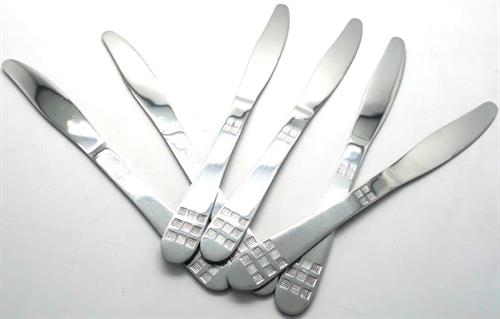 Casey Catering 6 Piece Stainless Steel Dinner Knives Set - Square Design