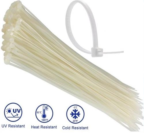 Noble White Nylon Cable Ties 4.8 x 200mm Pack of 100